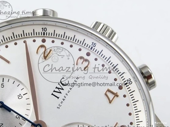 MIROTIME 0502 Portuguese Chrono IW3716 Z+F 1:1 Best Edition White Dial on Gray Rubber Strap A WrinkleFree 7014